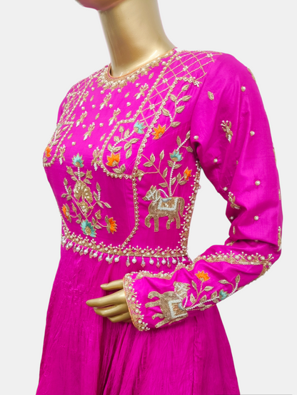 Aksa Anarkali and Aksa Nehru Jacket Set