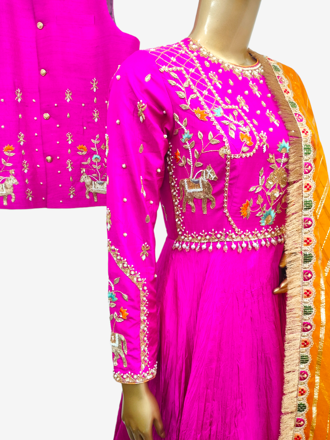 Aksa Anarkali and Aksa Nehru Jacket Set