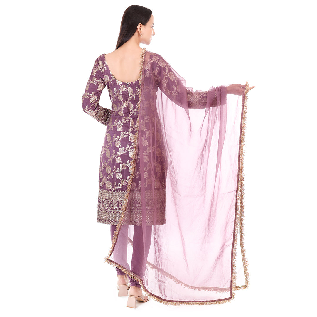 Gulnaaz Suit Set - Dark Mauve