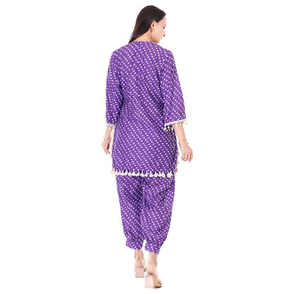 Boho Bandhni Set - Purple