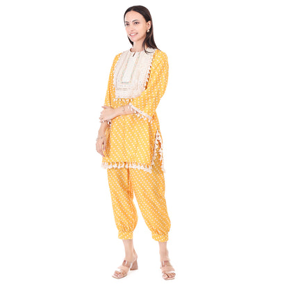 Boho Bandhni Set - Yellow