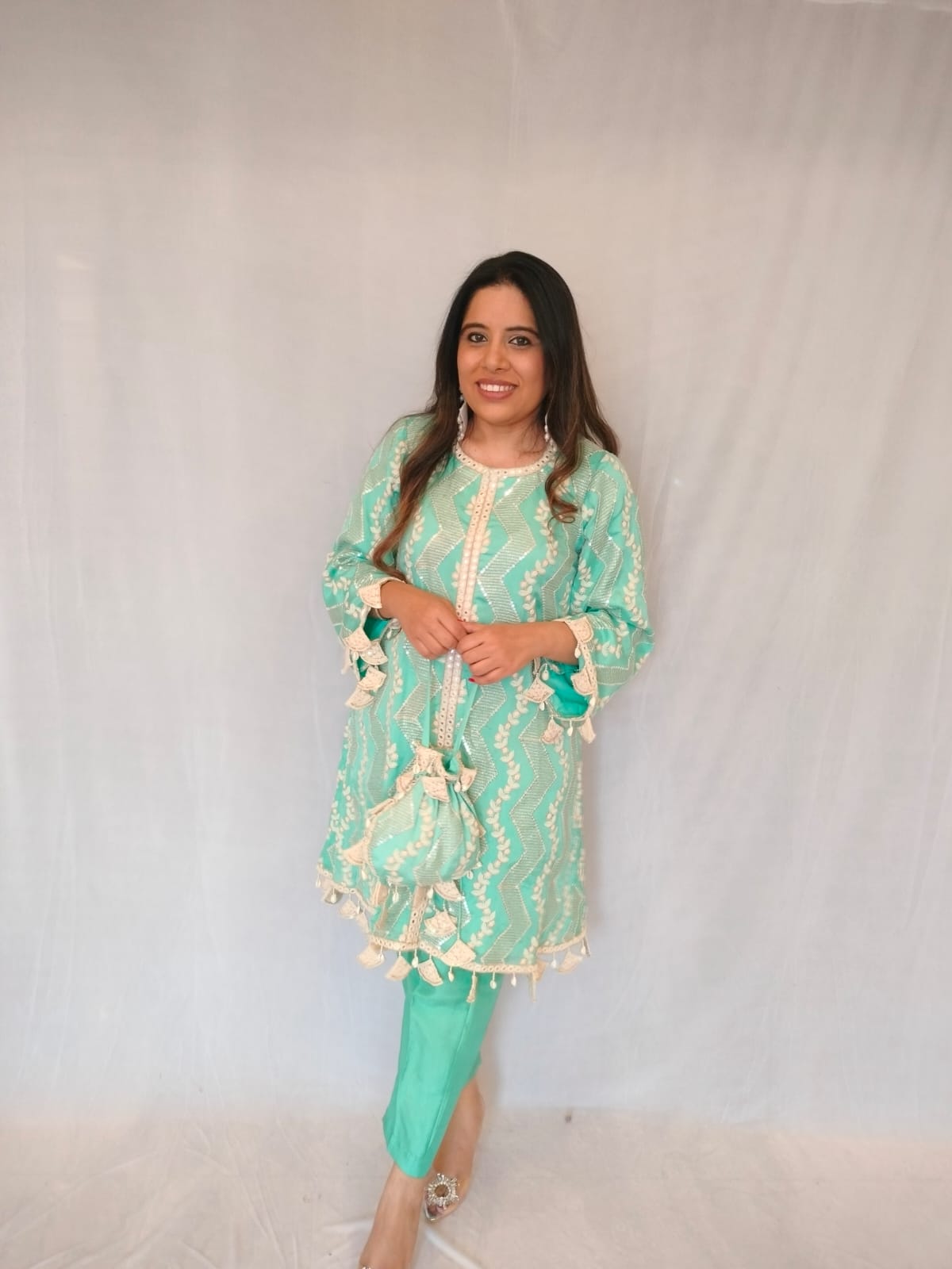 Noori Suit Set - Cyan