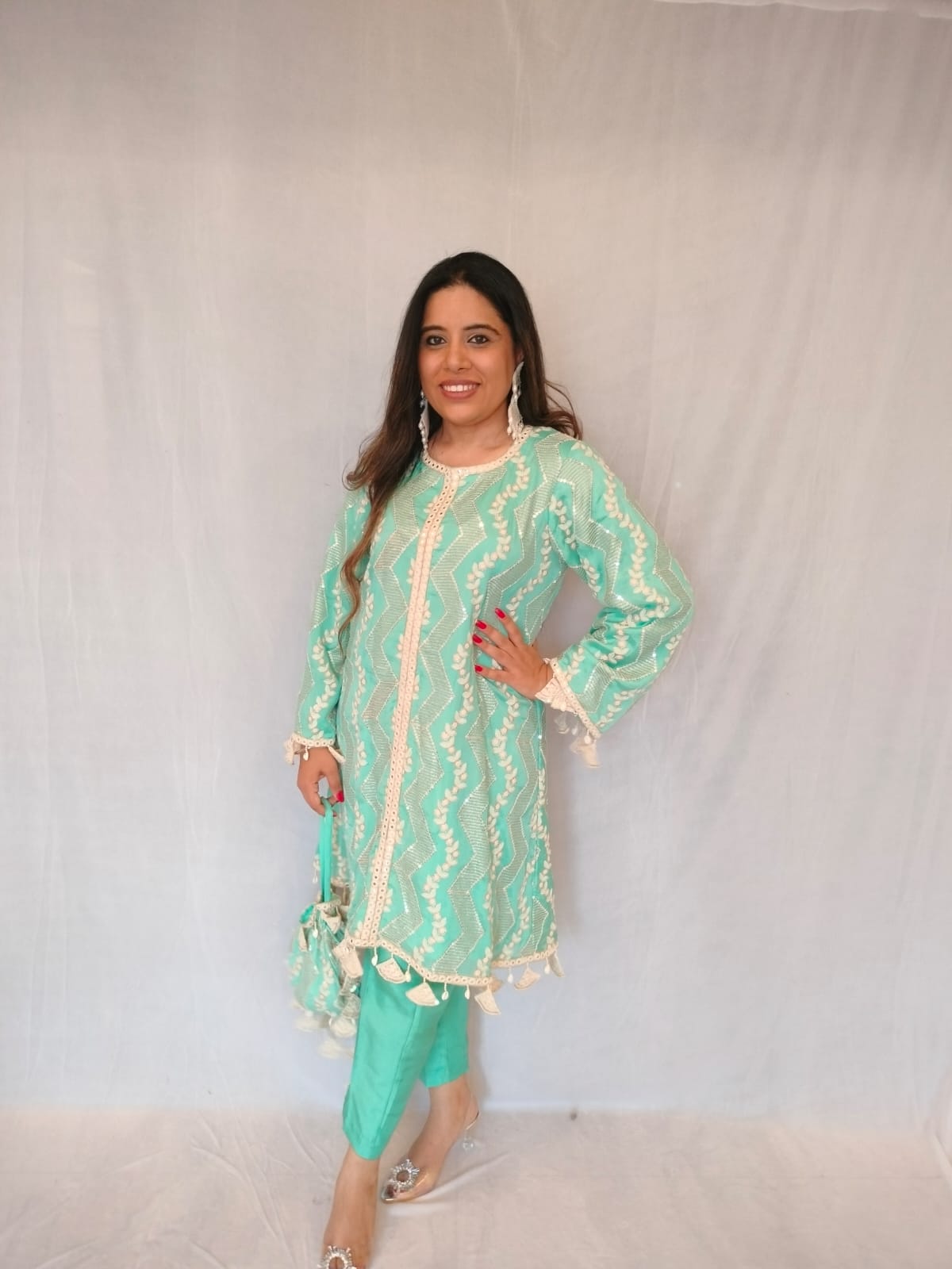 Noori Suit Set - Cyan