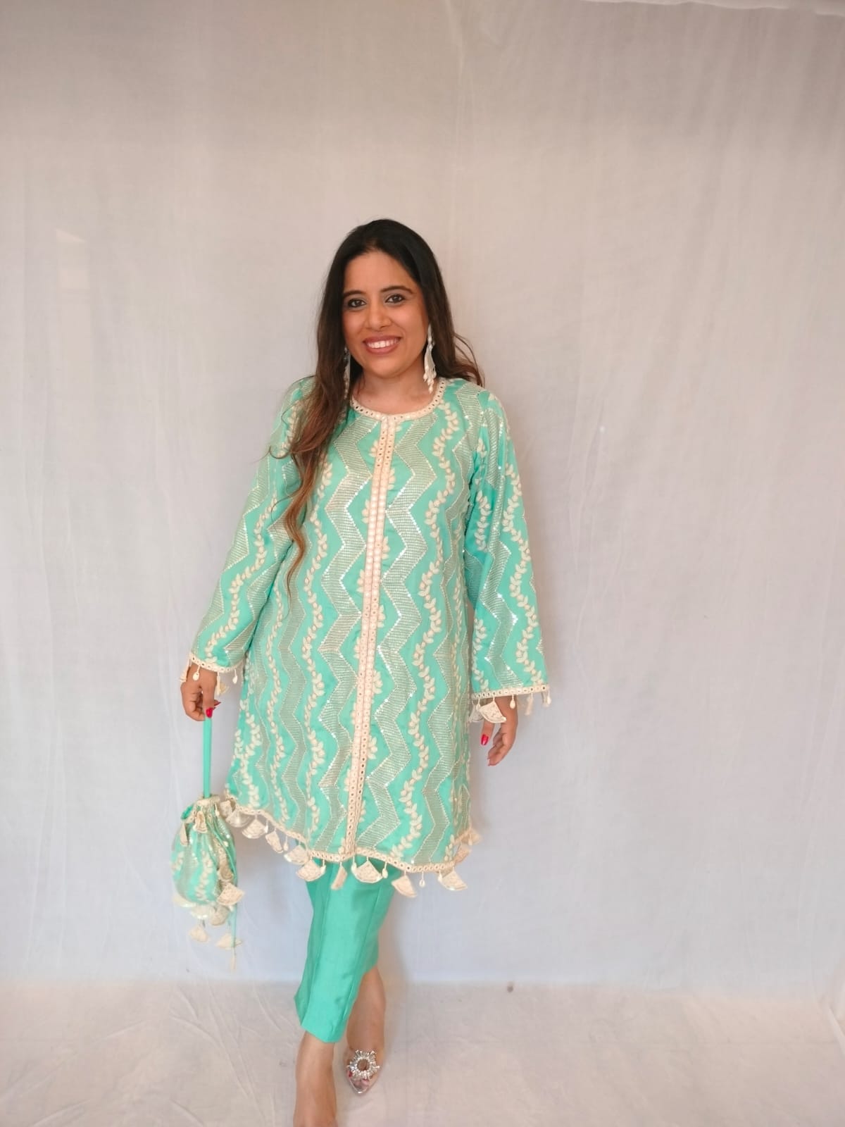 Noori Suit Set - Cyan