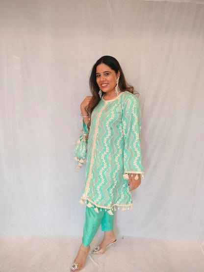 Noori Suit Set - Cyan